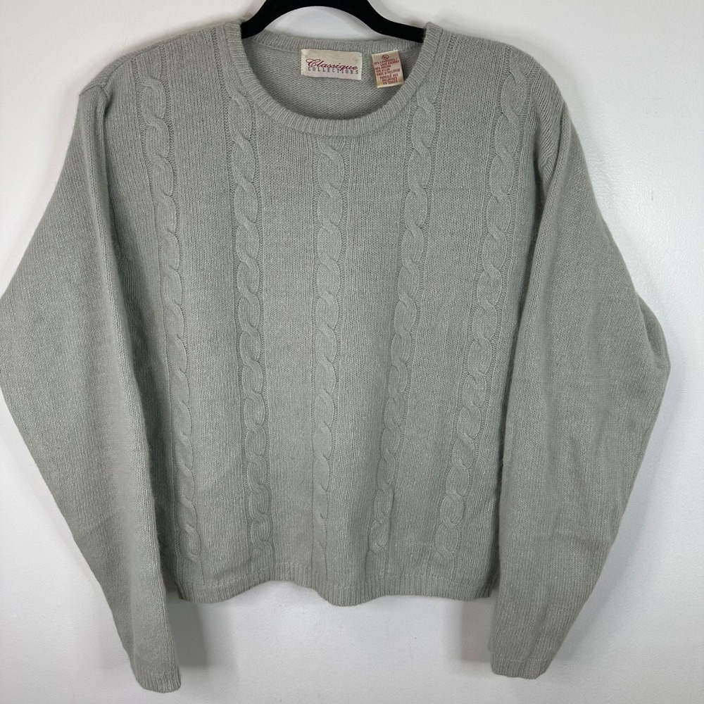Classique Collections Lambswool Angora Blend‎ Cable Knit Sweater